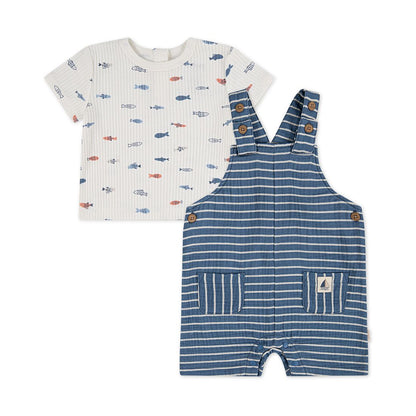 Huggies Baby Boys' Crewneck T-Shirt and Shortall, 2-Piece Set