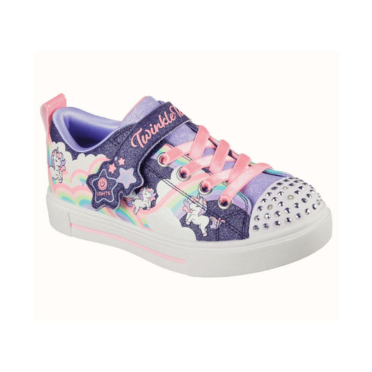 Skechers Little Girls Twinkle Toes: Twinkle Sparks - Unicorn Stay-Put Light-Up Casual Sneakers from Finish Line - Navy, Multi