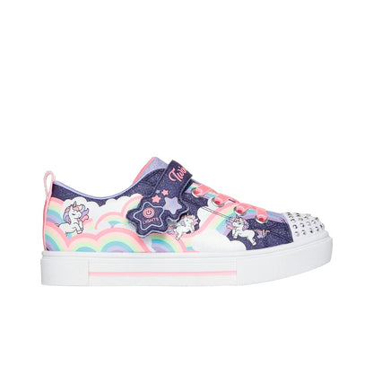 Skechers Little Girls Twinkle Toes: Twinkle Sparks - Unicorn Stay-Put Light-Up Casual Sneakers from Finish Line - Navy, Multi