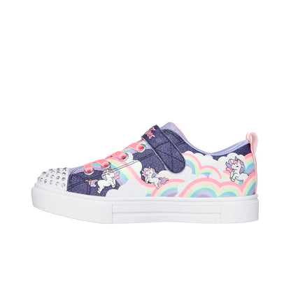 Skechers Little Girls Twinkle Toes: Twinkle Sparks - Unicorn Stay-Put Light-Up Casual Sneakers from Finish Line - Navy, Multi