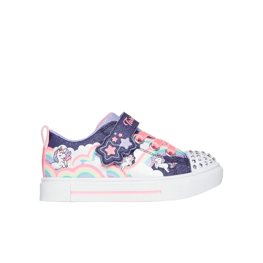 Skechers Toddler Girls Twinkle Toes: Twinkle Sparks - Unicorn Stay-Put Light-Up Casual Sneakers from Finish Line - Navy, Multi