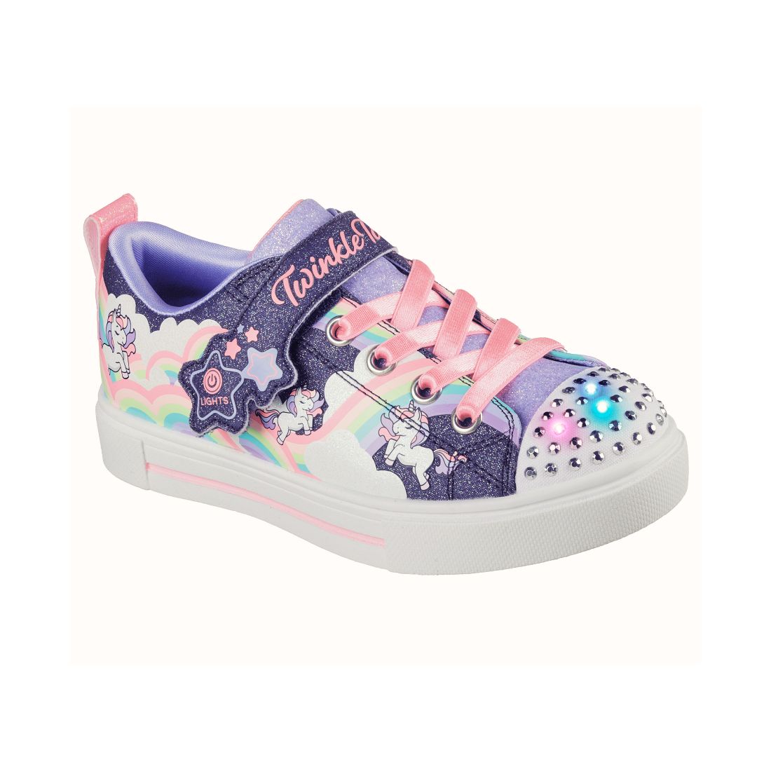 Skechers Toddler Girls Twinkle Toes: Twinkle Sparks - Unicorn Stay-Put Light-Up Casual Sneakers from Finish Line - Navy, Multi