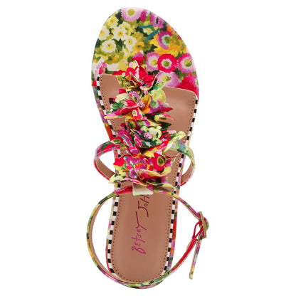 Betsey Johnson Women's Kenedy Floral Gladiator Round Toe Sandals