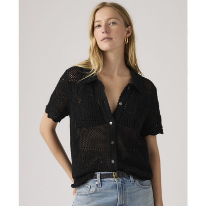 Levi's Women's Susanna Floral Crochet Collared Cotton Shirt