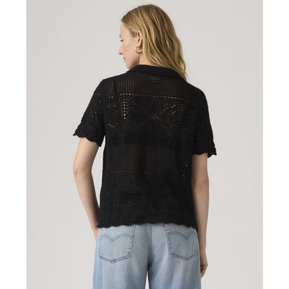 Levi's Women's Susanna Floral Crochet Collared Cotton Shirt