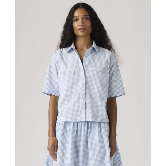 Levi's Women's Novelty Harlie Short-Sleeve Cotton Cropped Shirt