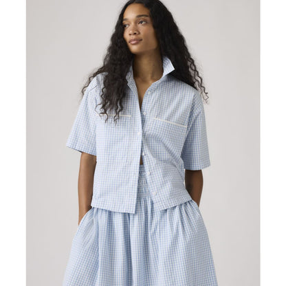 Levi's Women's Novelty Harlie Short-Sleeve Cotton Cropped Shirt