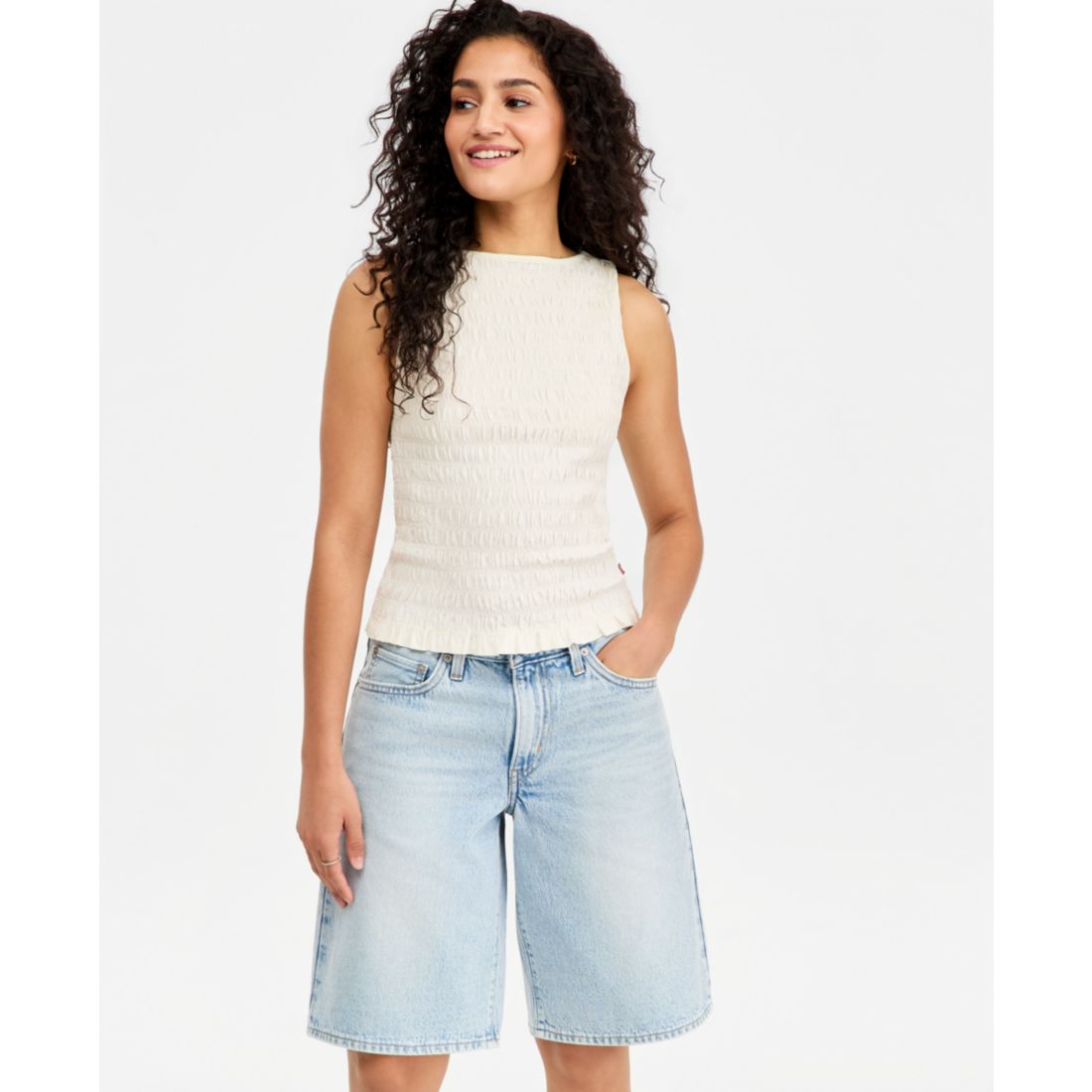 Levi's Women's Bella Smocked Boat Neck Top