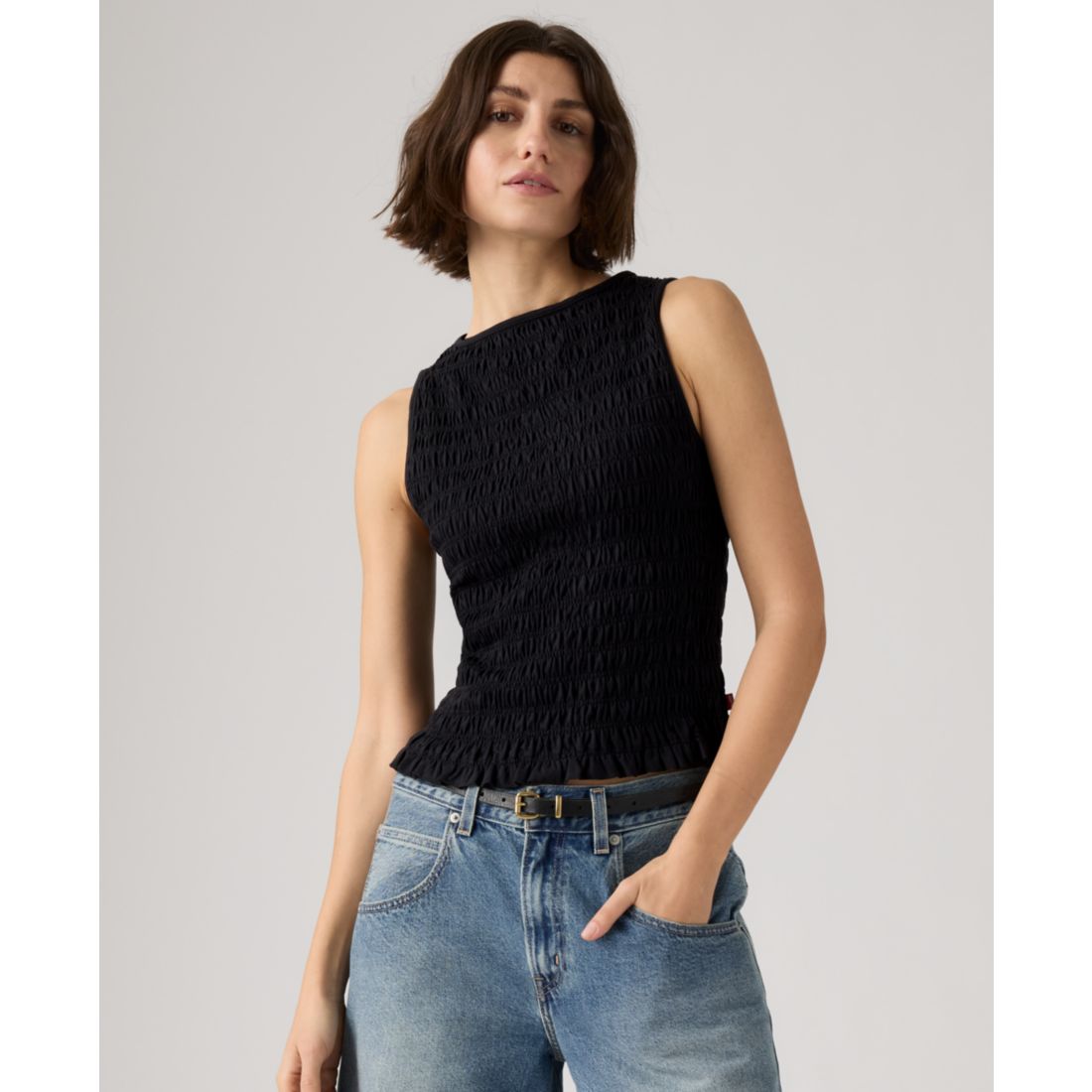 Levi's Women's Bella Smocked Boat Neck Top