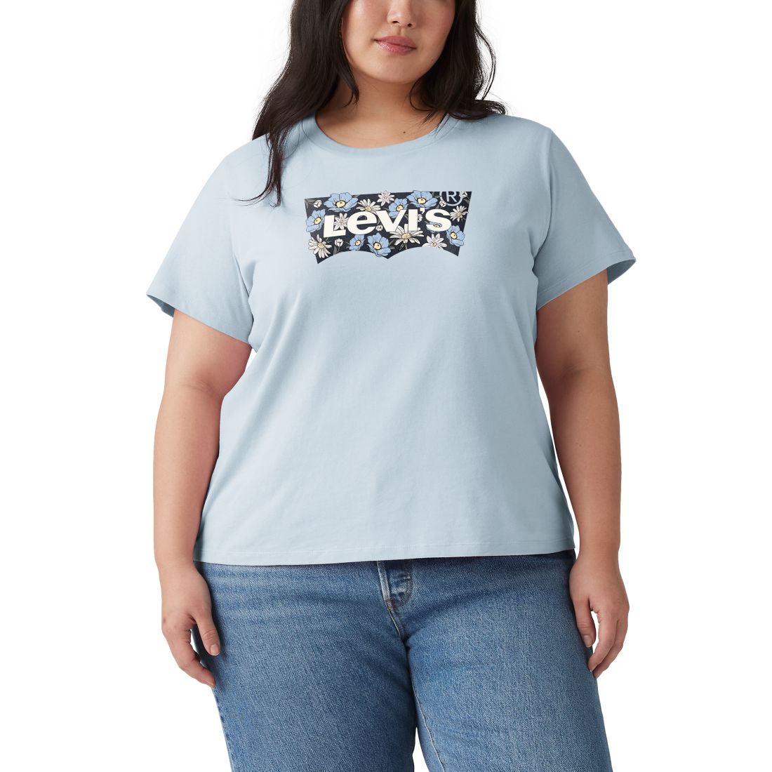 Levi's Trendy Plus Size Perfect Logo Cotton T-Shirt