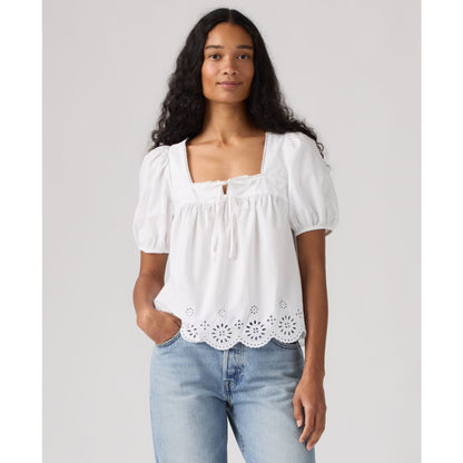 Levi's Women's Short-Sleeve Cutwork Blouse