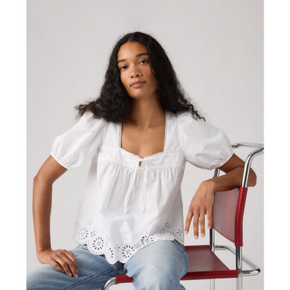 Levi's Women's Short-Sleeve Cutwork Blouse