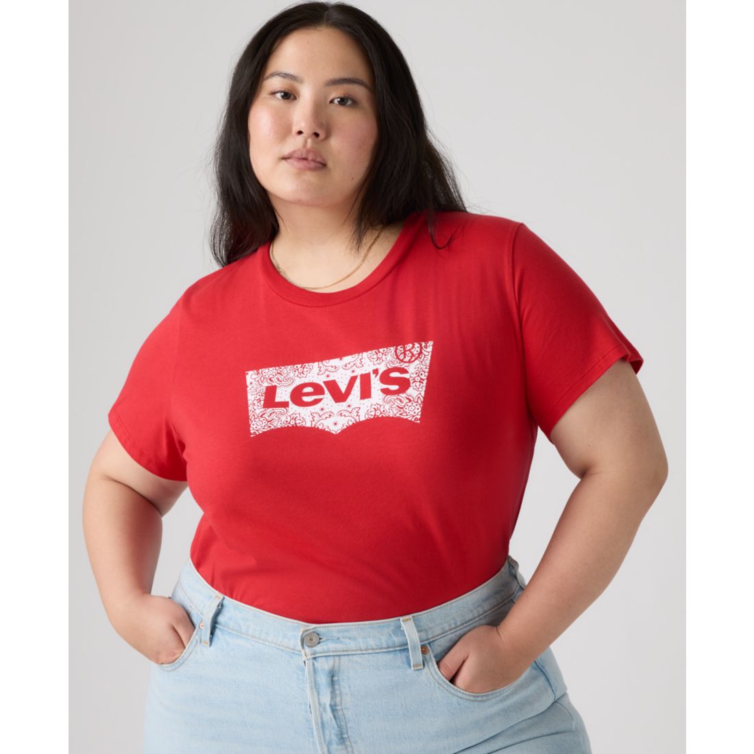 Levi's Trendy Plus Size Perfect Logo Cotton T-Shirt
