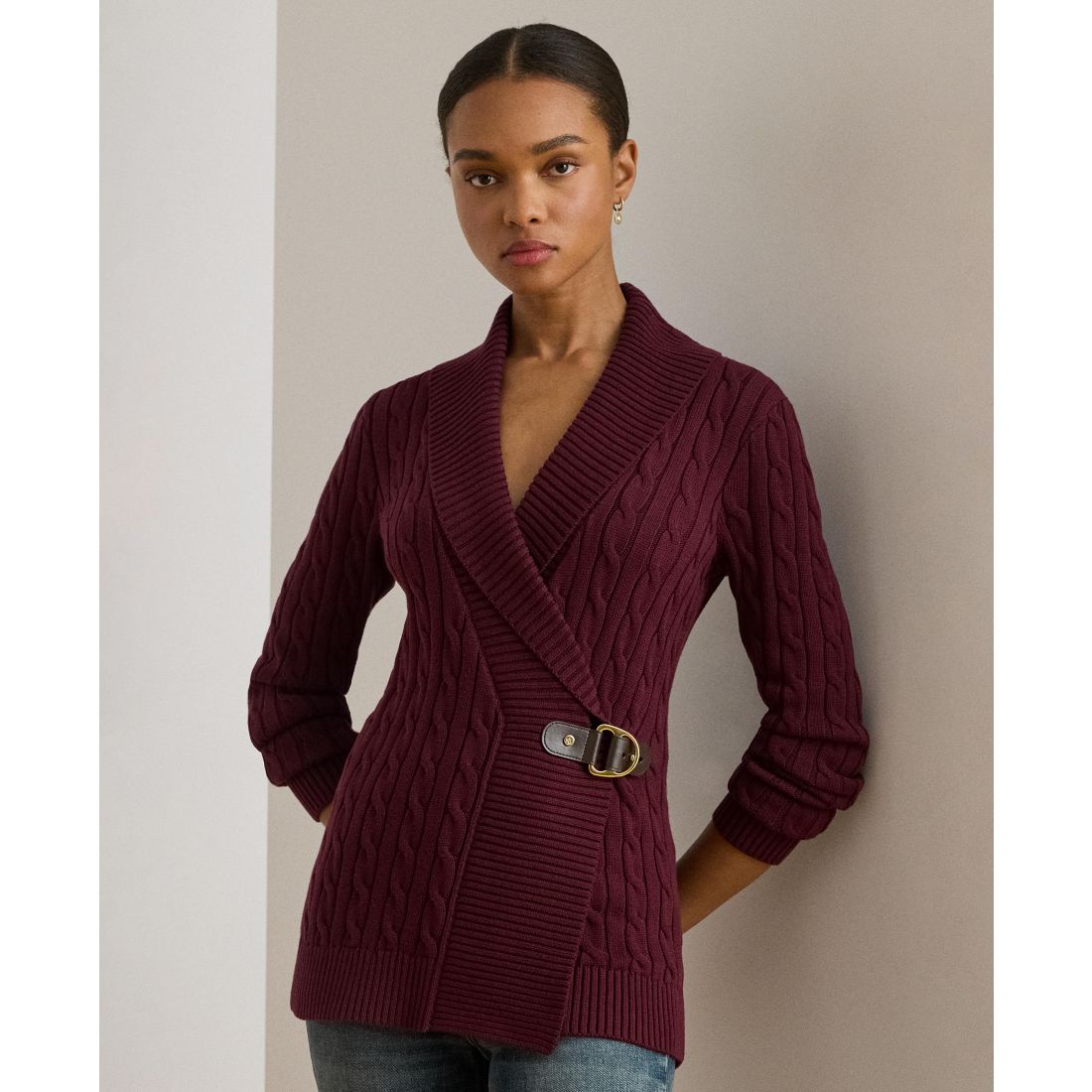 Lauren Ralph Lauren Women's Buckled Cotton Sweater