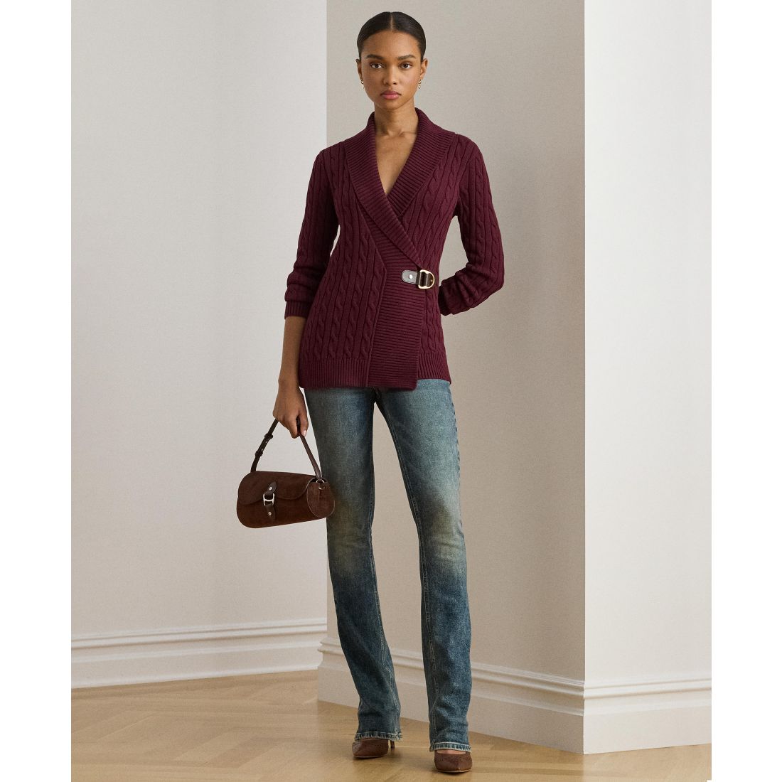 Lauren Ralph Lauren Women's Buckled Cotton Sweater