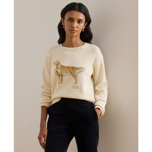 Lauren Ralph Lauren Petite Intarsia Golden Retriever Sweater