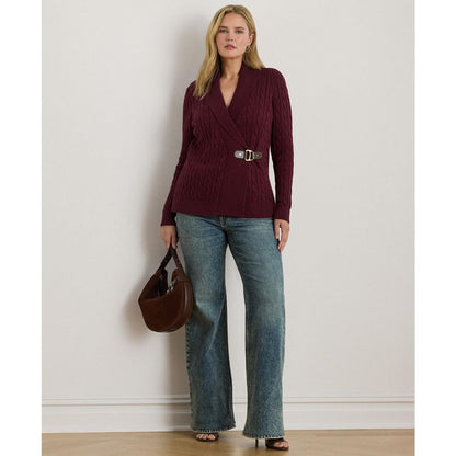 Lauren Ralph Lauren Plus Size Long-Sleeve Buckled Sweater