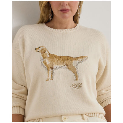 Lauren Ralph Lauren Plus Size Intarsia-Knit Golden Retriever Crewneck Sweater