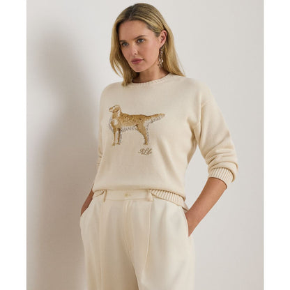 Lauren Ralph Lauren Plus Size Intarsia-Knit Golden Retriever Crewneck Sweater