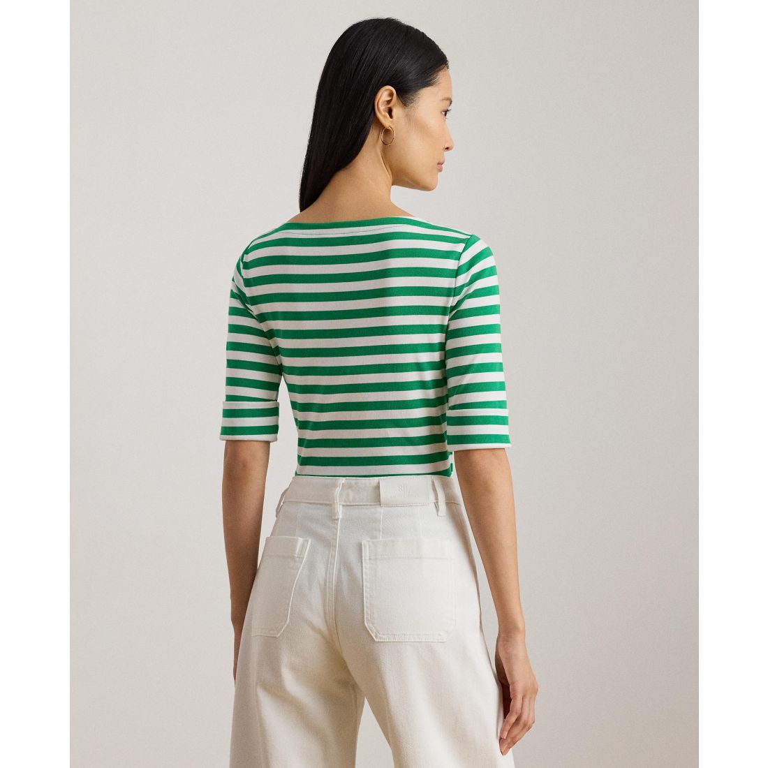 Lauren Ralph Lauren Women's Striped Boat Neck T-Shirt
