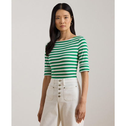 Lauren Ralph Lauren Women's Striped Boat Neck T-Shirt