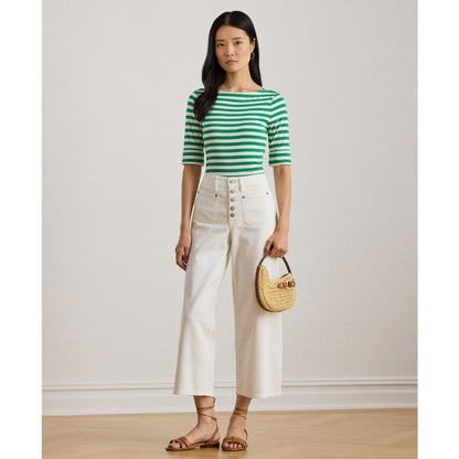 Lauren Ralph Lauren Women's Striped Boat Neck T-Shirt