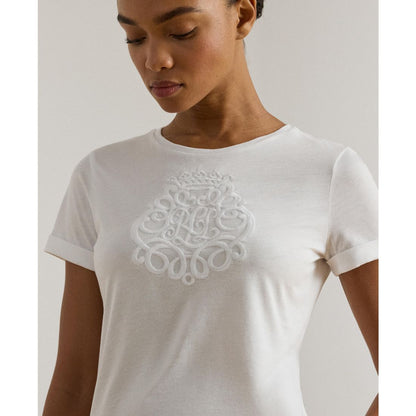 Lauren Ralph Lauren Women's Crewneck Embroidered-Logo T-Shirt