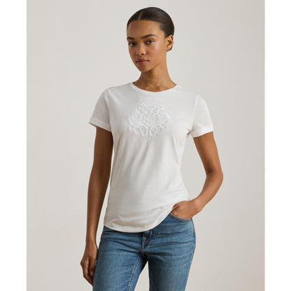 Lauren Ralph Lauren Women's Crewneck Embroidered-Logo T-Shirt