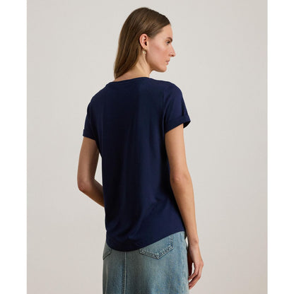 Lauren Ralph Lauren Women's Crewneck Embroidered-Logo T-Shirt