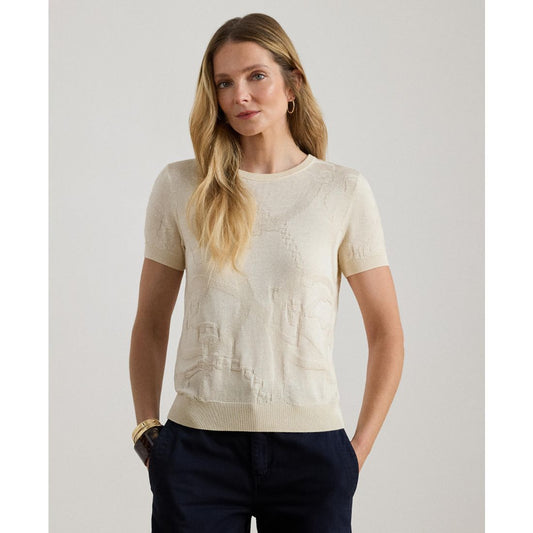 Lauren Ralph Lauren Women's Belting-Motif Short-Sleeve Sweater