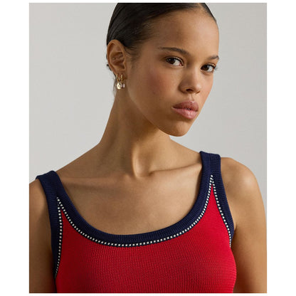 Lauren Ralph Lauren Women's Two-Tone Scoop Neck Sweater Tank Top