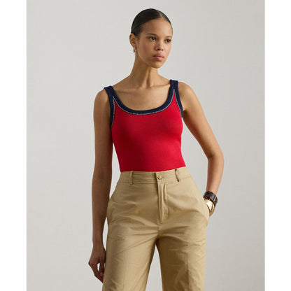 Lauren Ralph Lauren Women's Two-Tone Scoop Neck Sweater Tank Top