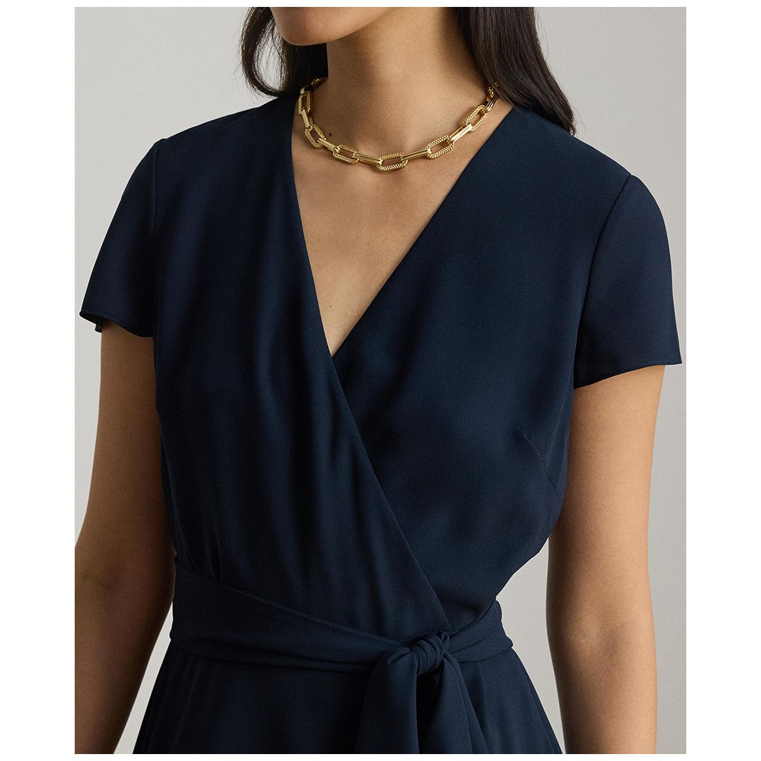 Lauren Ralph Lauren Women's V-Neck A-Line Dress