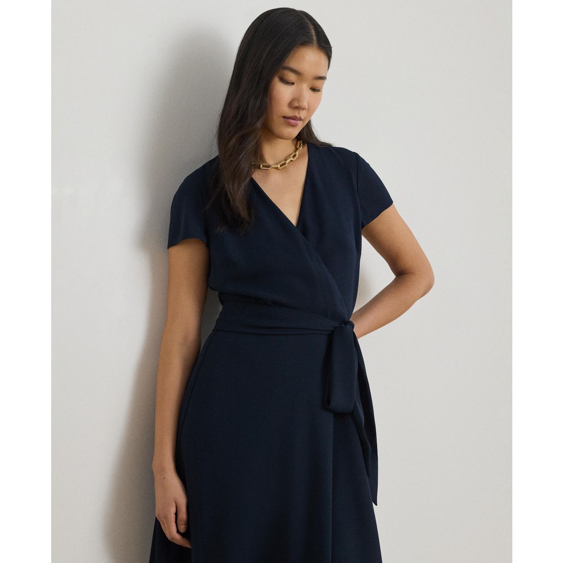 Lauren Ralph Lauren Women's V-Neck A-Line Dress