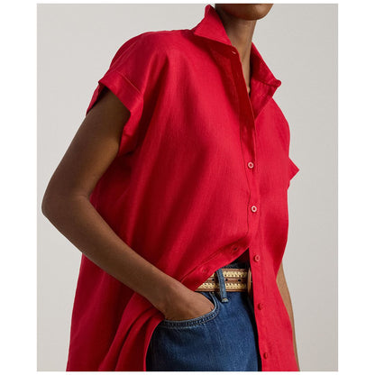 Lauren Ralph Lauren Dolman-Sleeve 100% Linen Shirt