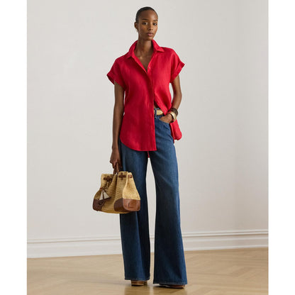 Lauren Ralph Lauren Dolman-Sleeve 100% Linen Shirt