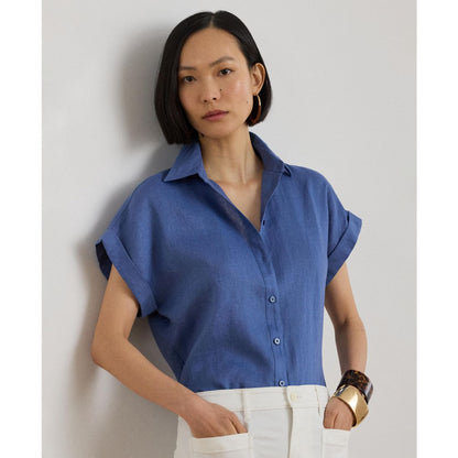 Lauren Ralph Lauren Dolman-Sleeve 100% Linen Shirt
