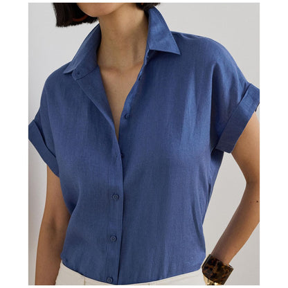 Lauren Ralph Lauren Dolman-Sleeve 100% Linen Shirt
