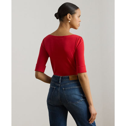 Lauren Ralph Lauren Petite Stretch Cotton Boatneck Tee