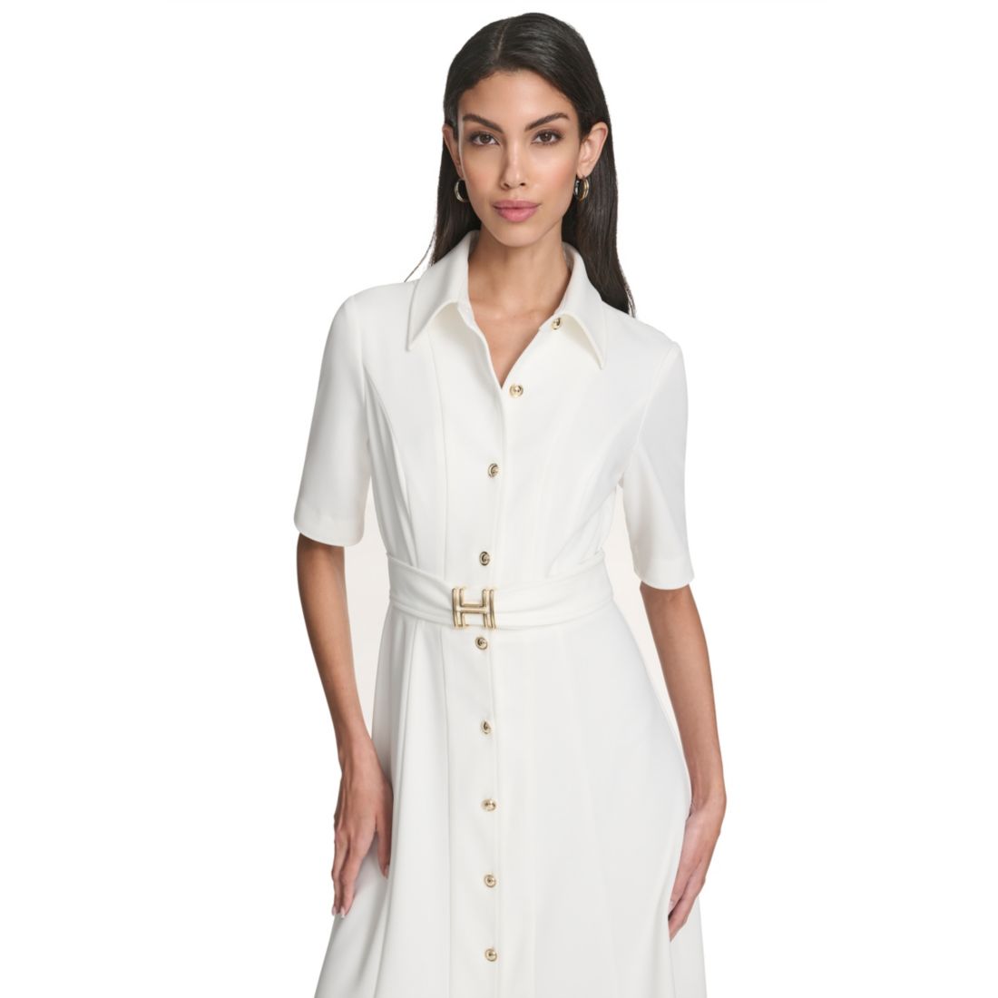 Halston Women's Collared Midi Dress
