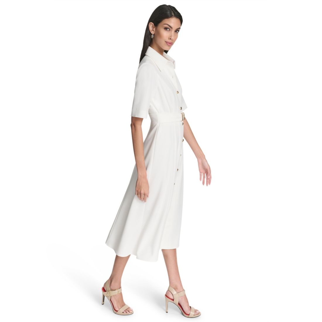 Halston Women's Collared Midi Dress