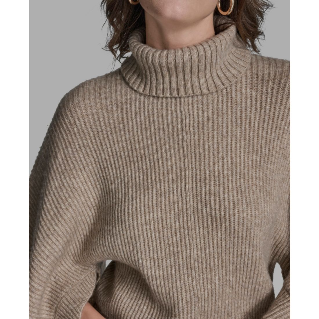 Bcbg Women's Oversized Turtleneck Sweater Poncho