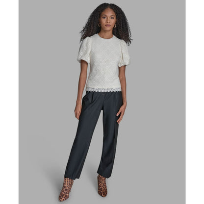 Bcbg Women's Short Sleeve Lace Blouse