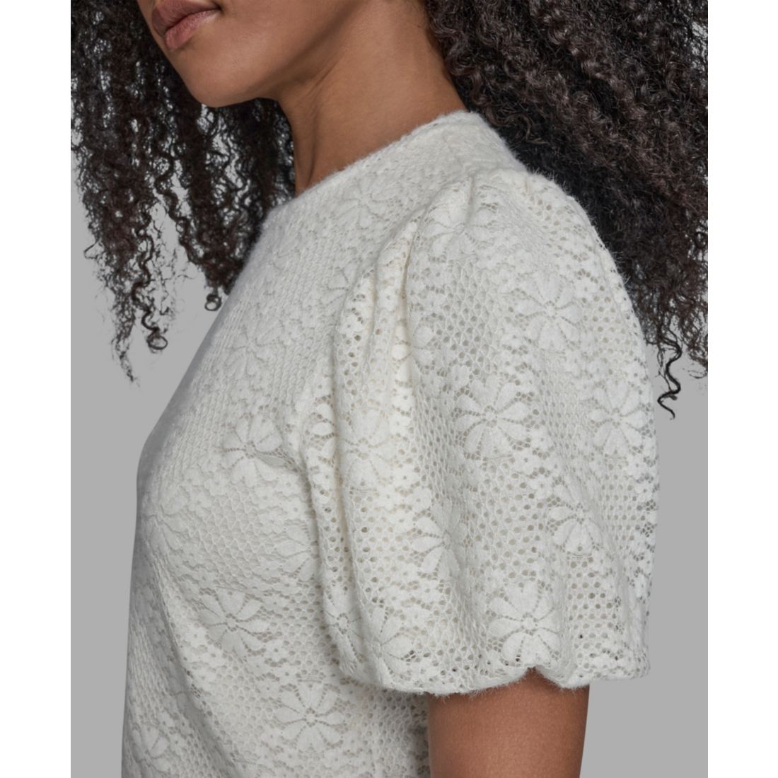 Bcbg Women's Short Sleeve Lace Blouse