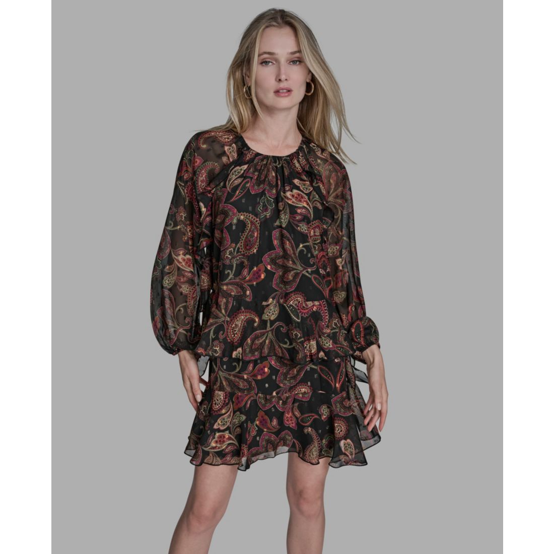 Bcbg Women's Crewneck Long Sleeve Dress