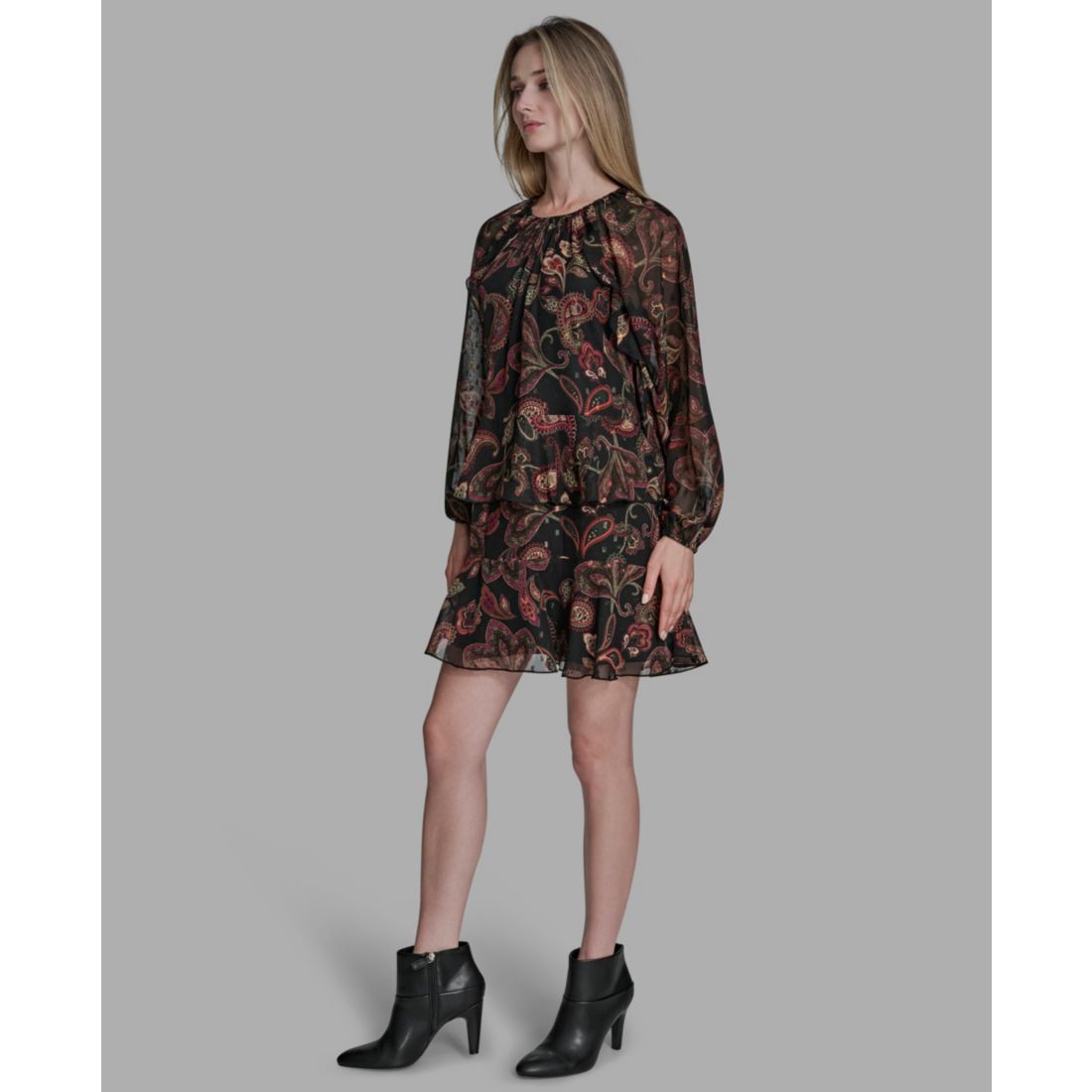 Bcbg Women's Crewneck Long Sleeve Dress