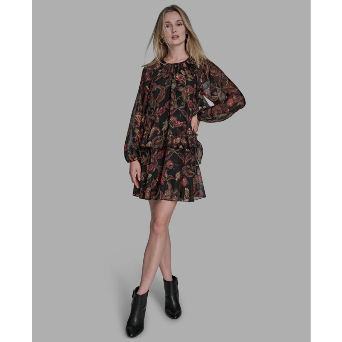 Bcbg Women's Crewneck Long Sleeve Dress