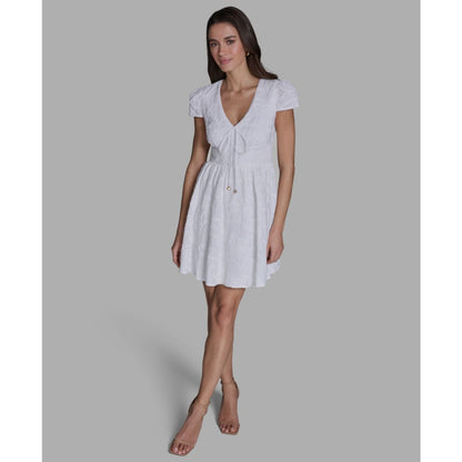 Bcbg Women's Embroidered V-Neck Mini Dress