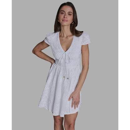 Bcbg Women's Embroidered V-Neck Mini Dress