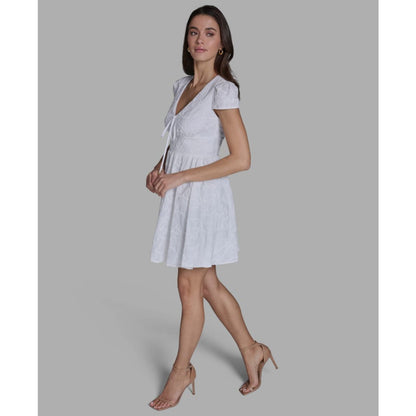 Bcbg Women's Embroidered V-Neck Mini Dress